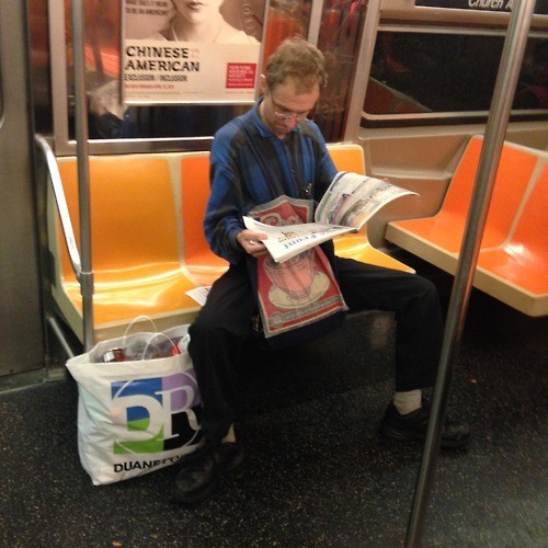 Man spread on the subway | Dazed