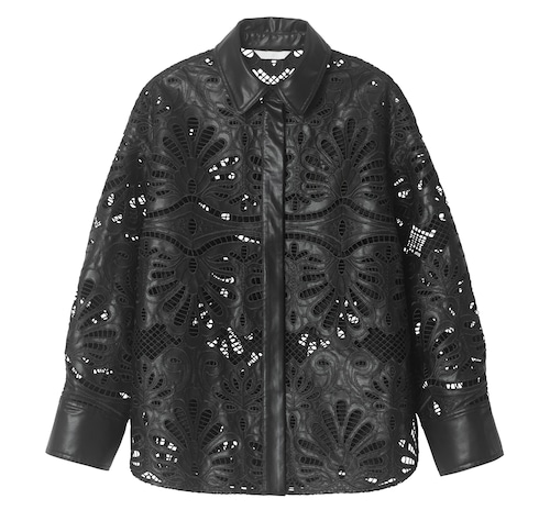 Coated broderie anglaise shirt