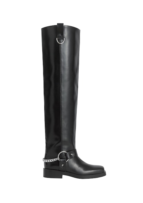 Over-the-knee biker boots