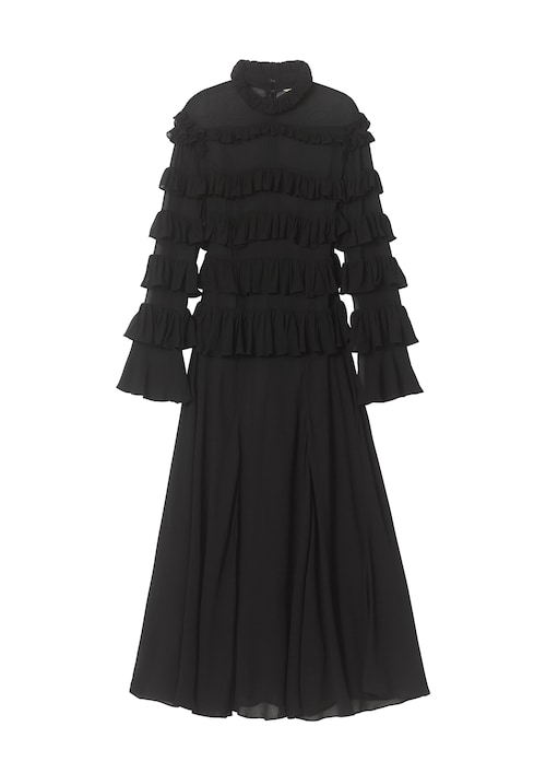 Frill-trimmed maxi dress