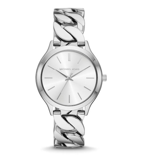 Slim Runway Silver-Tone Curb Link Watch
