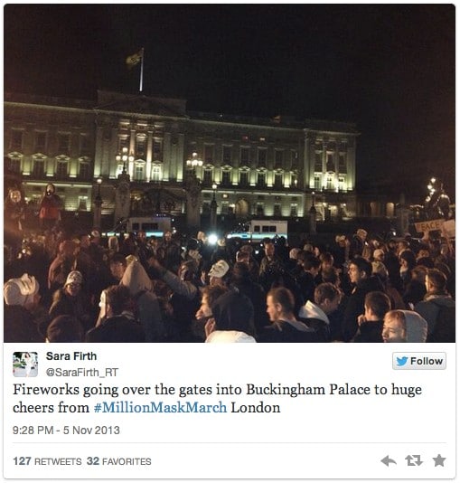 Buckingham Palace fireworks on Anonymous Million M