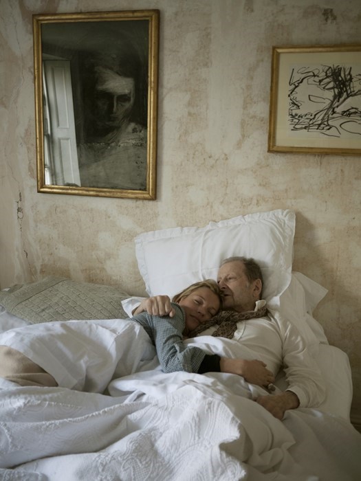 Kate Moss in bed with Lucian Freud