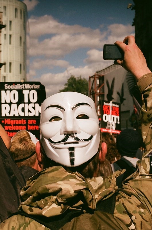 Anti-Tory protester