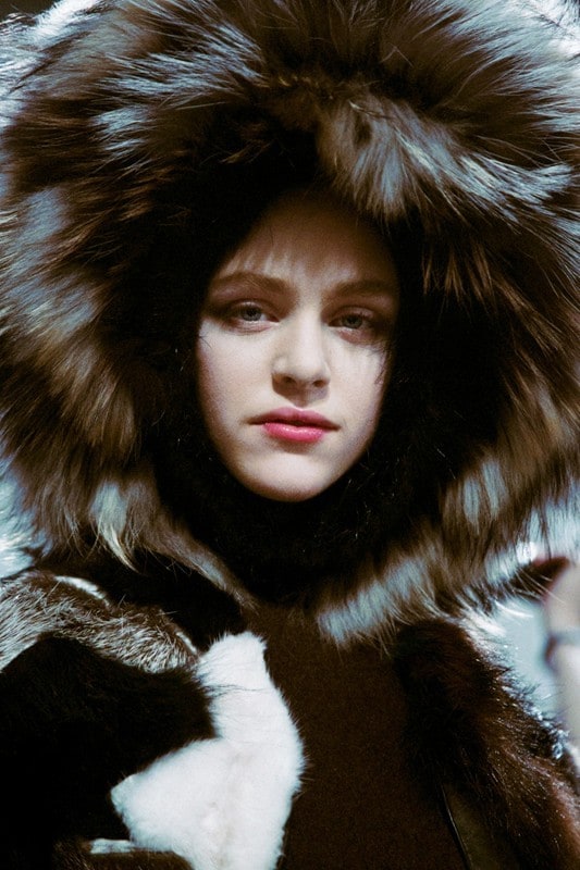 Hedvig Palm (Next) backstage at Fendi AW14 