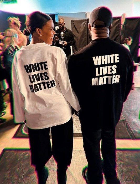 Candace Owens and Kanye West White Lives Matter shirts