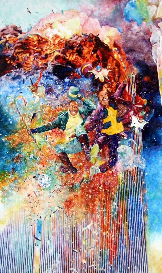 "Multiple Peaks" 2009 Watercolor on Canvas 4