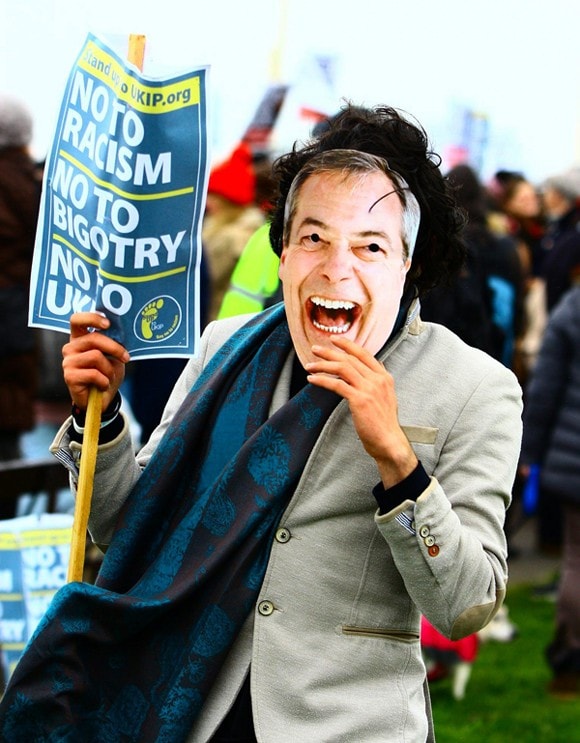 UKIP Nigel Farage protest mask