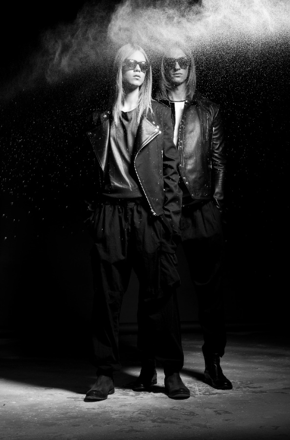 Him, right: Leather Jacket - Breaks, Knits - Empir 0