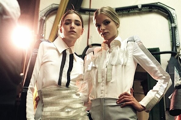 Backstage at the CSM BA 2009 show. Photograph by K 3