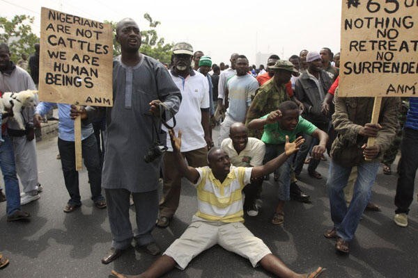 Nigerians at Occupy Nigeria protests