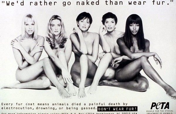 Supermodels PETA We’d rather go naked than wear fur campaign
