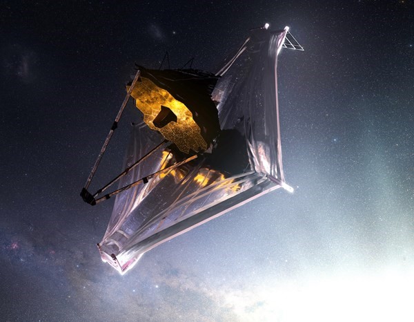 Illustration of the James Webb Space Telescope in space