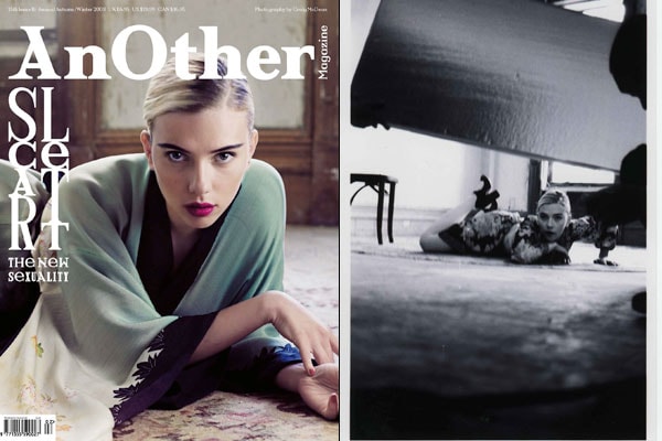 Scarlett Johansson shot by Craig McDean (left) and 1