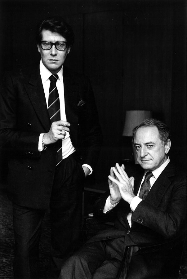 Yves Saint Laurent (L) and Pierre Berg&#233; (R), 1983. 5