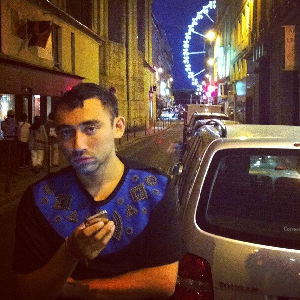  With Nicola [Formichetti] in Paris after a show. 2