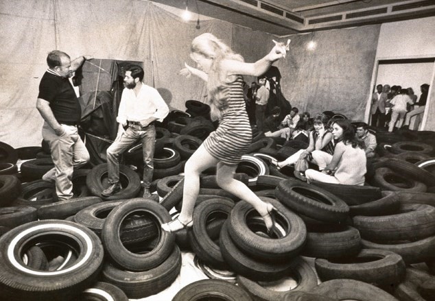 Allan Kaprow (centre, with beard) and participants in his “Y