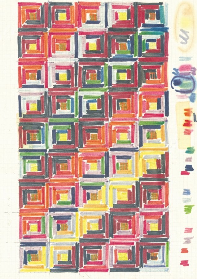Ottavio Missoni Design for tapestry Markers on pap 0