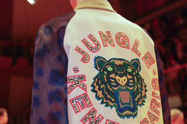 Gucci Tiger Motif Varsity Jacket In Green