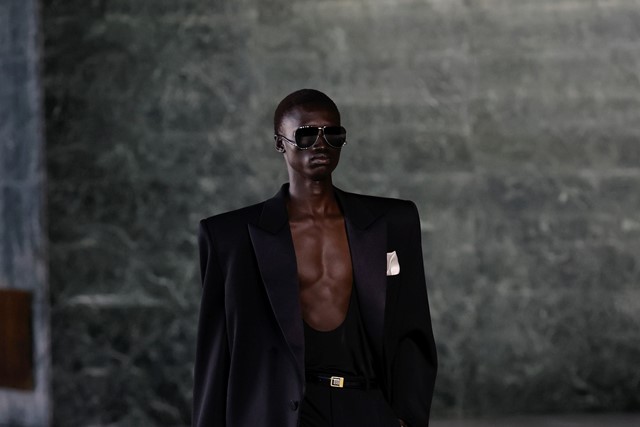 Saint Laurent Took Its Big Shoulders to Berlin for Men's Fashion