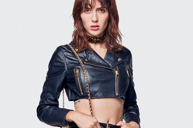 H&m moschino leather on sale jacket