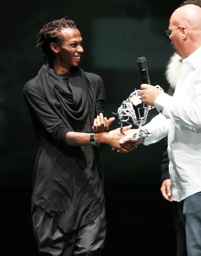 Eric LeBon was called on stage, slightly confused,