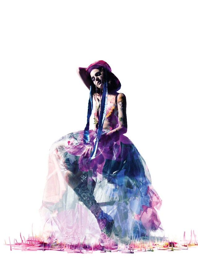 Skirt, hat and boots by Vivienne Westwood Gold Lab 5