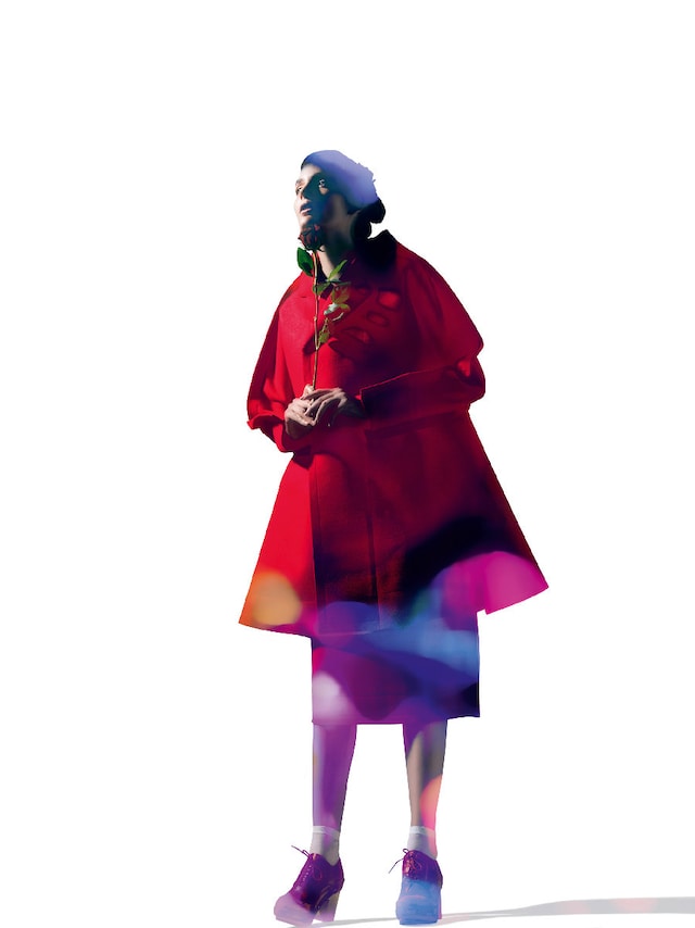 All clothing by Comme des Garcons; socks by Falke. 1