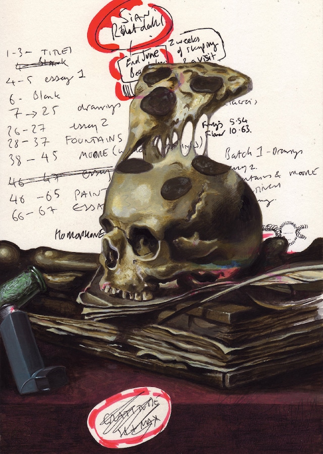 Notes to Self: 7 September 2012, ink, acrylic, col 3