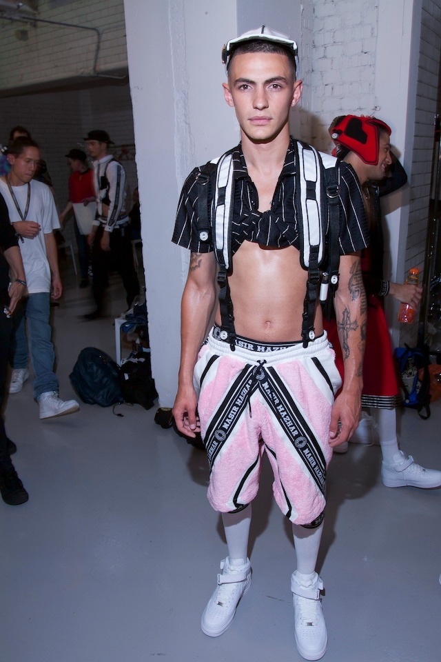 NASIR MAZHAR ナジールマザー】スウェット×メッシュ地イージー
