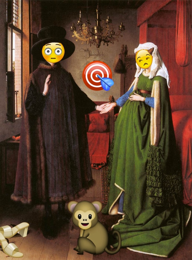 The Arnolfini Portrait - emoji Jan Van Eyck 