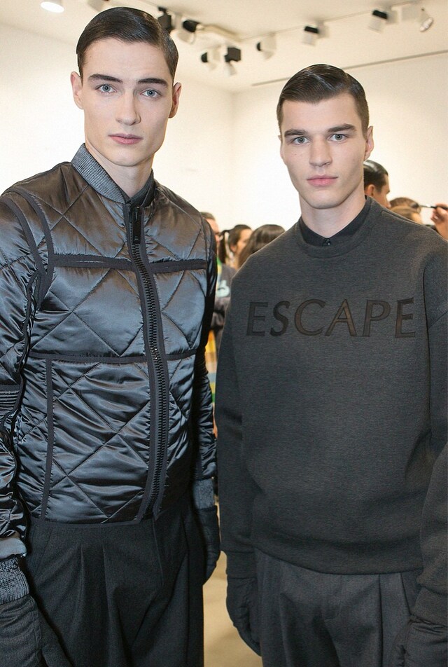 Backstage at Calvin Klein Collection AW14 3