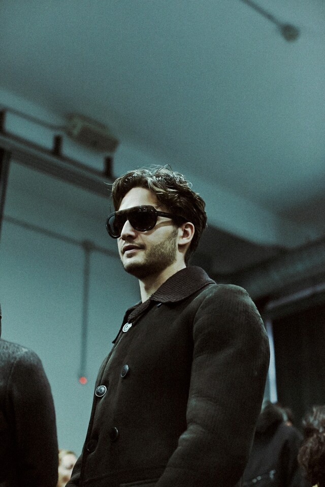 Backstage at Giorgio Armani AW14 1