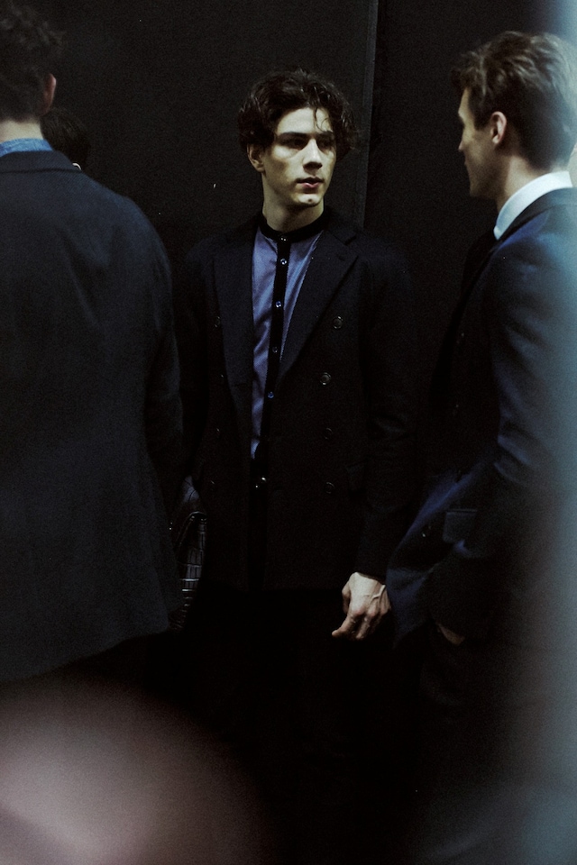 Backstage at Giorgio Armani AW14 6