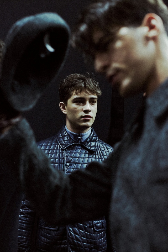 Backstage at Giorgio Armani AW14 8