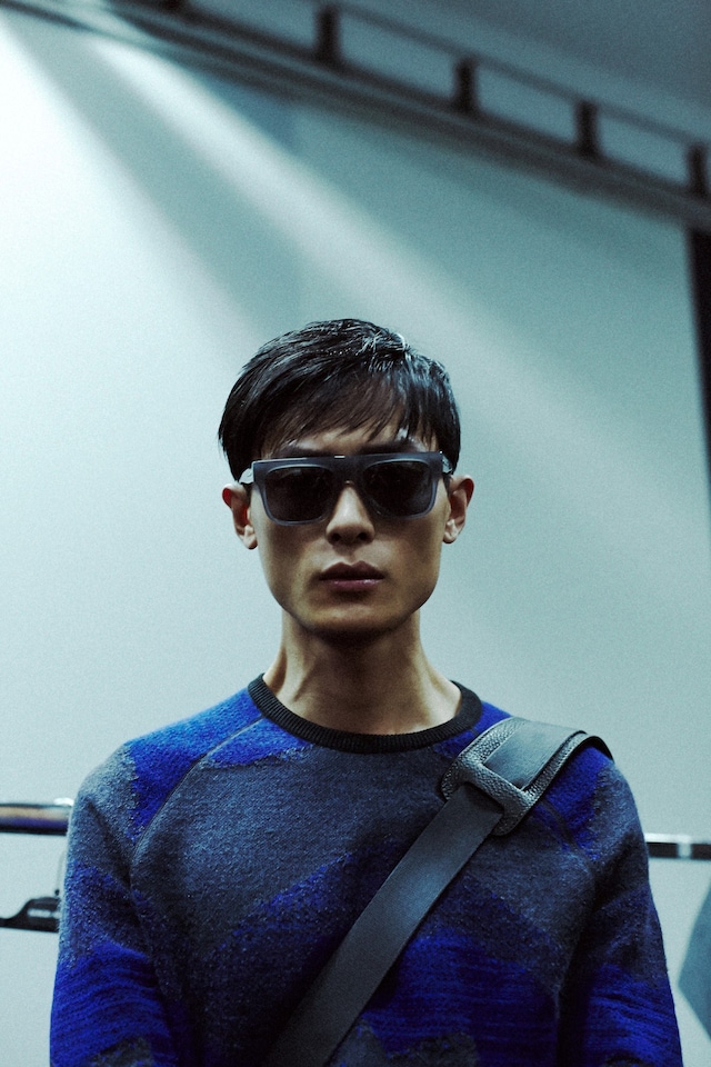 Backstage at Giorgio Armani AW14 2