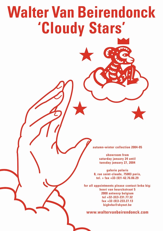 Walter Van Beirendonck Cloudy Stars invitation AW04 11