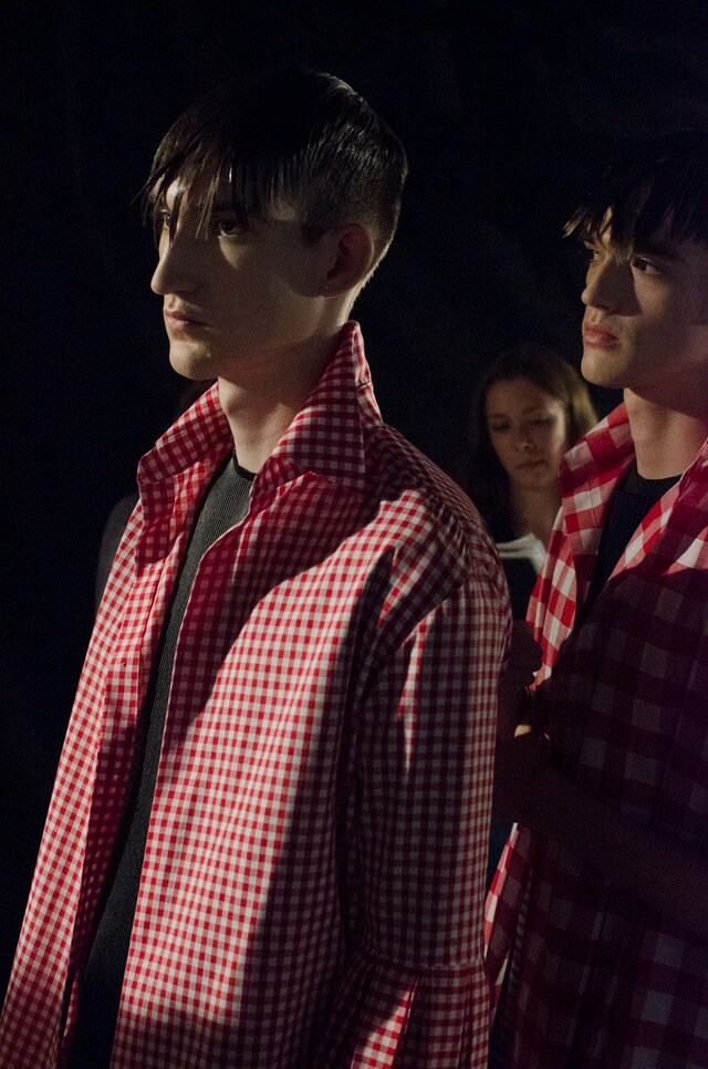 Nicomede Talavera SS15 Mens collections, Dazed backstage 1