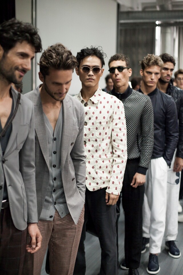 Giorgio Armani Mens collections, Dazed backstage 10