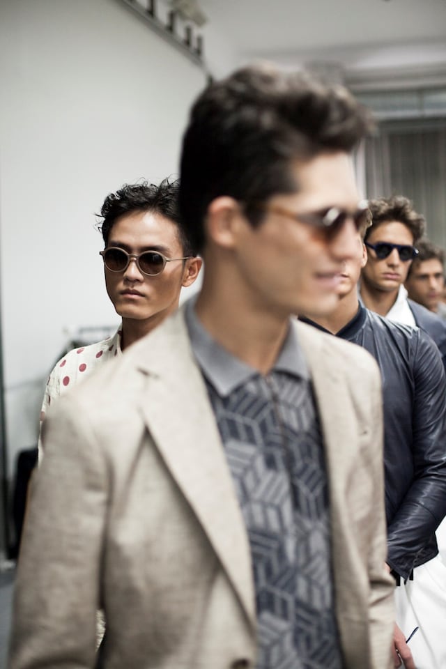 Giorgio Armani Mens collections, Dazed backstage 20
