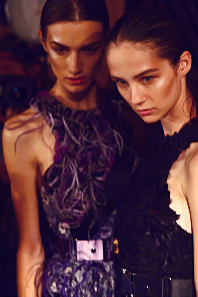 Backstage at Prabal Gurung SS15 2
