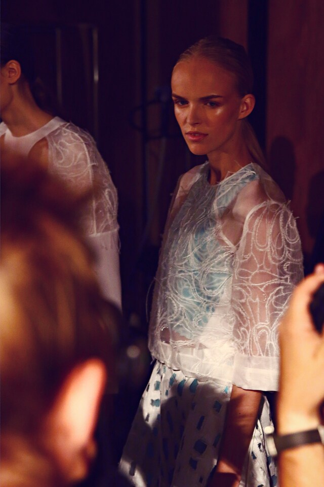 Backstage at Prabal Gurung SS15 8