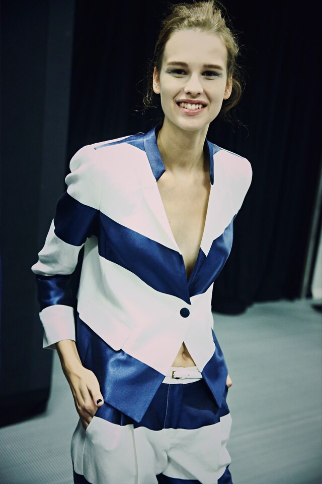 Backstage at Emporio Armani SS15 15