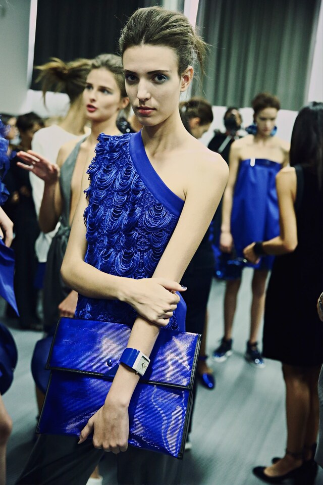 Backstage at Emporio Armani SS15 20