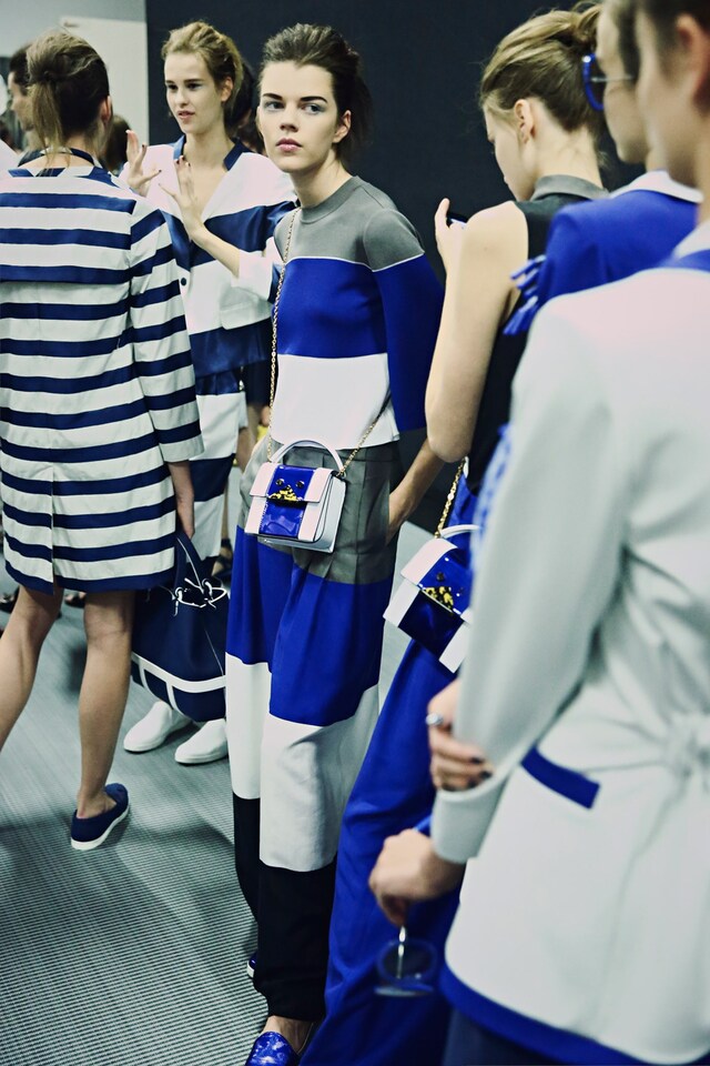 Backstage at Emporio Armani SS15 11