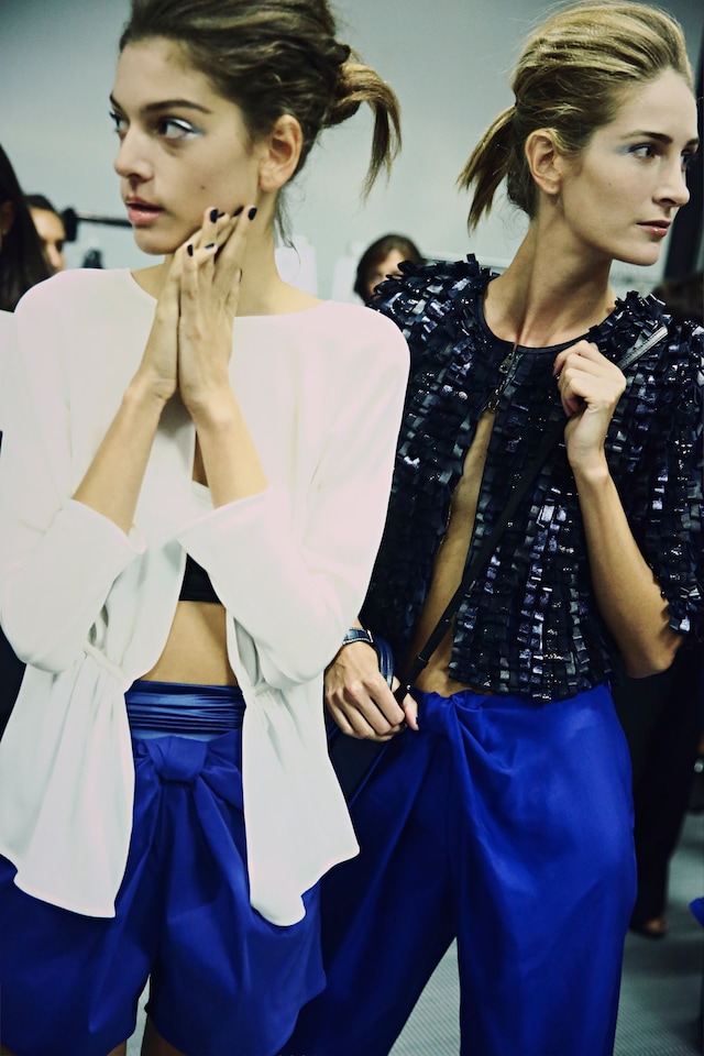 Backstage at Emporio Armani SS15 17