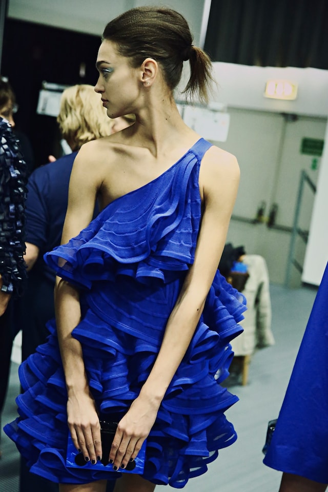 Backstage at Emporio Armani SS15 16