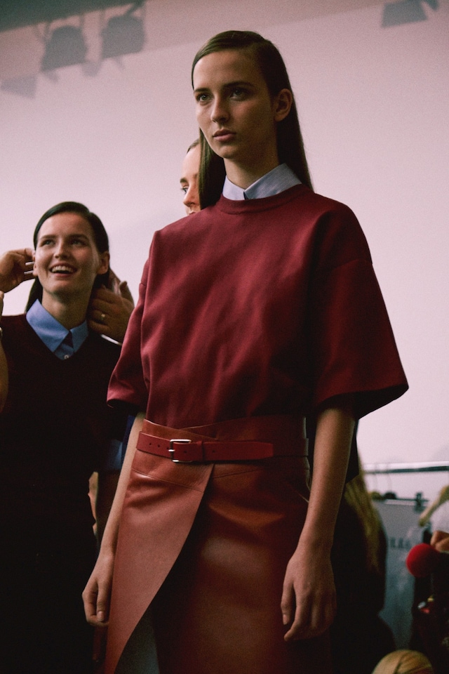 Backstage at Jil Sander SS15 3