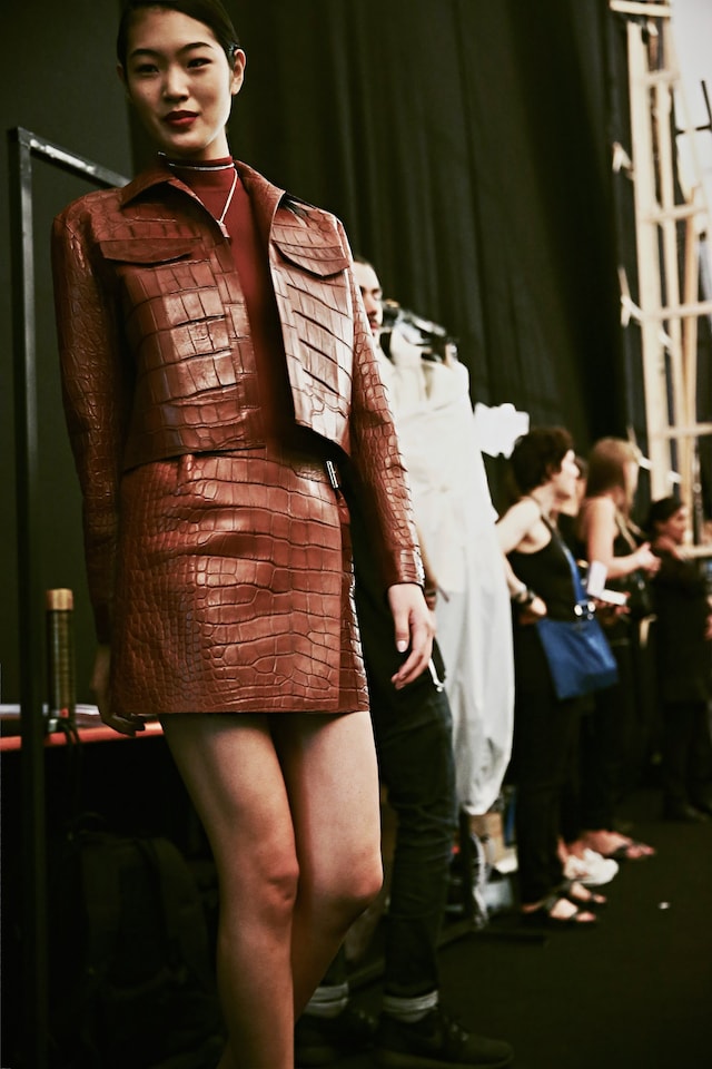 Backstage at Trussardi SS15 1