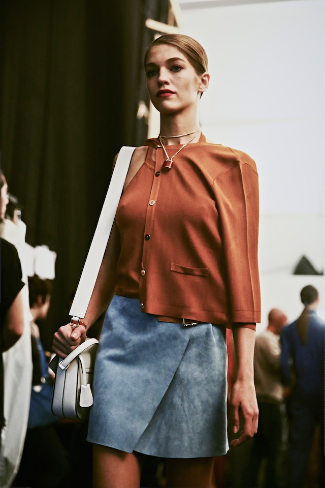 Backstage at Trussardi SS15 5